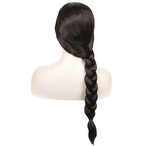 Image of Cying Lin 28 inch Long Braid Wigs Costume Black Wigs for Women Cosplay Party Halloween Wig Include Wig Cap (Adult)