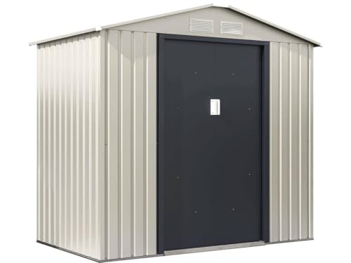 Habitat et Jardin Caseta de jardín metálica Nebraska - 4,07 m² - Beige/Gris Antracita