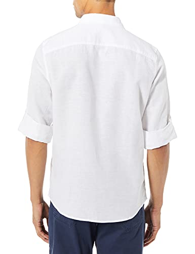 Perry Ellis Men's Slim Fit Roll Sleeve Solid Linen Cotton Button-Down Shirt (Size Small-Xx-Large)2