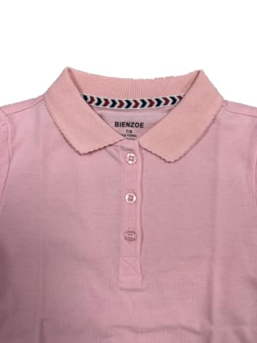 Bienzoe Girl School Button Up Short Sleeve Polo 2pcs Pack2