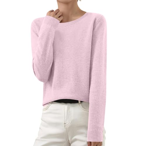 Image of Sweaters for Women Fall Long Sleeve Lightweight Crewneck Knit Tops Casual Soft Pullover Sweater Base Layer Shirts