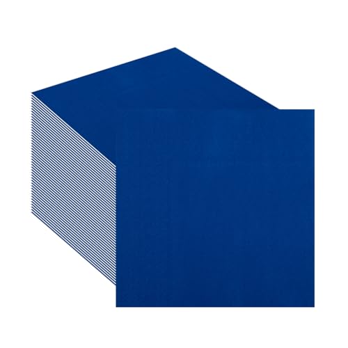 CEILIWEN 60PCS Royal Blue Napkins 33 x 33cm Cocktail Napkins Bright Blue Paper Serviettes for Birthday Graduation Retirement Party Table Decorations (Royal Blue)
