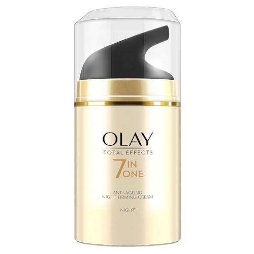 Image of Olay Total Effects Night Cream |with Vitamin C, B5, Niacinamide, Green Tea |Fights 7 signs of ageing every night for glowing, hydrated and younger looking skin |Suitable for Normal, Dry, Oily & Combination skin |50 gm