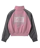 [エックスガール] ウーヴンミックススウェットジップアップトップ WOVEN MIX SWEAT ZIP UP TOP 105261012004 LtPINK M