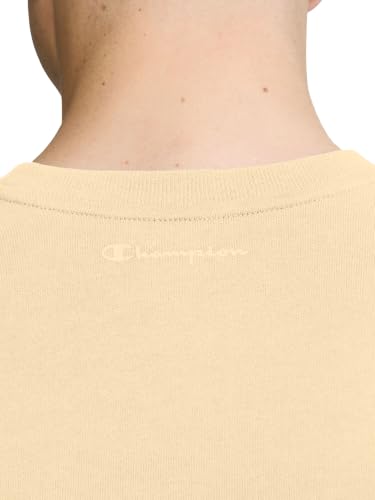 Image of Champion Men's Graphic Short Sleeve T-Shirt, Standard Fit, Tonal Script Logo, Midweight 100% Cotton