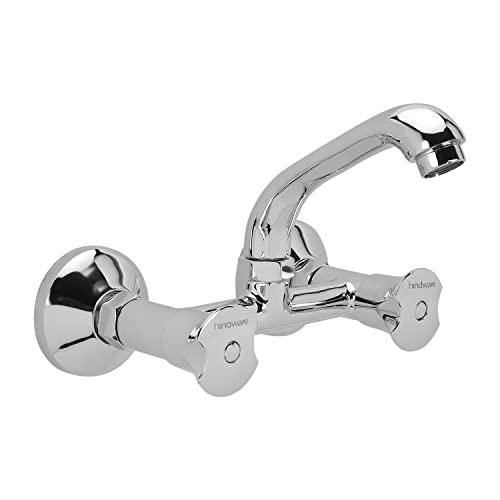 Hindware Lyra F920038CP 2-in-1 Brass Sink Mixer for Kitchen with Regular Spout (Chrome Finish)