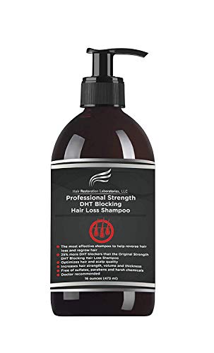 HAIR RESTORATION LABORATORIES' 2018 PROFESSIONAL STRENGTH DHT BLOCKING HAIR LOSS SHAMPOO: STRONGEST HAIR REGROWTH SHAMPOO FOR MEN & WOMEN/OVER 20 DHT BLOCKERS, INC KETOCONAZOLE, CAFFEINE, SAW PALMETTO