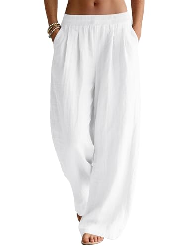 Pantalon d'été décontracté en lin fluide pour des vacances à la mer