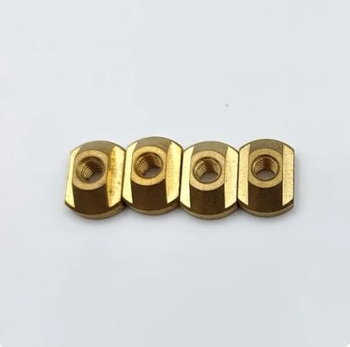 penpenlu 4Pcs M8 / M6 Hydrofoil Mounting Brass T-Nuts for Water Sports Surfing All Hydrofoil Tracks Outdoors Surfing Accessories (Color: 4pcs Golden M6)
