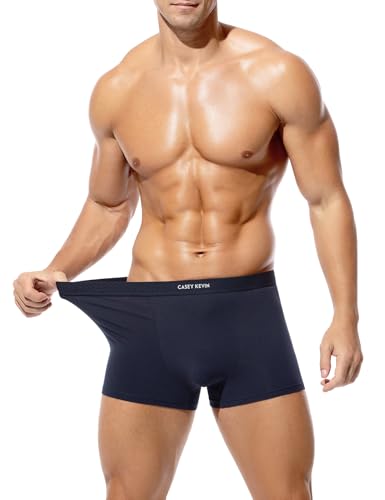 Casey Kevin Mens Boxer Briefs Soft Cotton Underwear Moisture-Wicking Breathable Trunks Tagless Underpants for Men Pack3