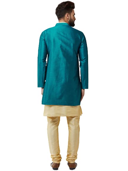 Image of SOJANYA Men's Silk Blend Solid Kurta & Pyjama Set
