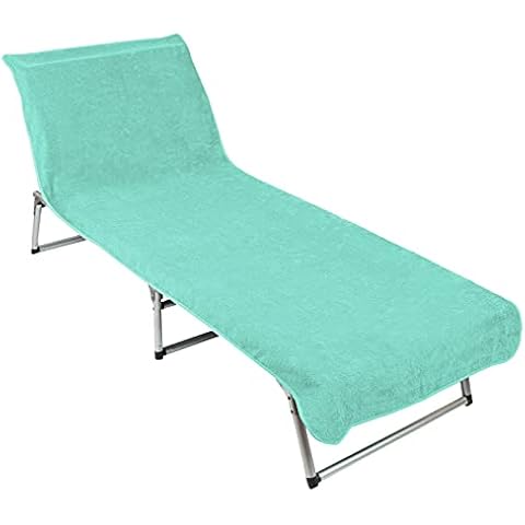 ZOLLNER Toalla Tumbona Tacto Terciopelo Turquesa Cover