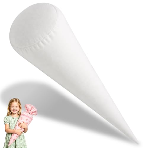 VTMJ Kissen Schultüte 70 cm Schultüte Füllung Stoff Kissen Weicher Schultütenkissen Einschulungstüte Innenkissen Großes Zuckertüten Inlett Kissenfüllung Schulanfang für Junge und Mädchen