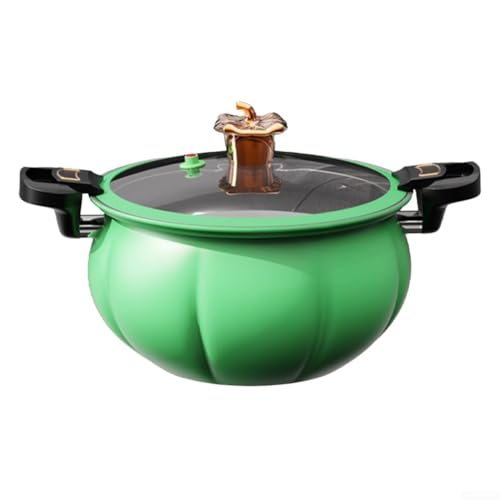 Feeshoppher Cocotte sans pression avec technologie de pression, pot à soupe et ragoût en forme de citrouille, pour cuisine à la maison, répartition homogène de la chaleur, rétention des nutriments