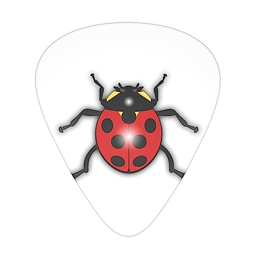 Lot de 12 médiators tendance et durables en forme de coccinelle pour ukulélé guitare électrique basse - Les Beatles, Paul McCartney, John Lennon, RIngo Starr, George Harrison Lot de 12 médiators tendance et durables en forme de coccinelle pour ukulélé guitare électrique basse