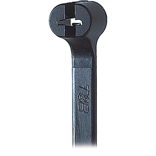 Thomas & Betts TY23MX Cable Tie 18lb 4" Ultraviolet Resistant Black Nylon with Stainless Steel Locking Device Bulk Pack (1000 Pack)