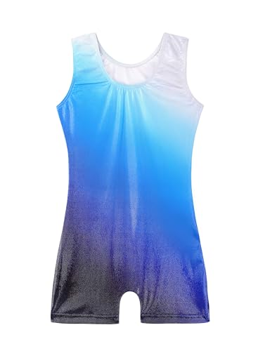 Image of HOZIY Leotards for Girls Gymnastics Kids Children Biketard Snowflake Ribbon Blue Purple Hot Pink Sparkle