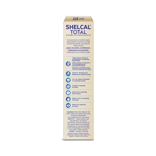 Image of Shelcal Total - Powered by Protein, Multi-Vitamin, Multi-Mineral & Prebiotic supports Bone, Joint & Muscle, Immunity, Gut Health, No Added Sugar (Dark Chocolate) 200g - By Torrent Pharma, Pack of 3