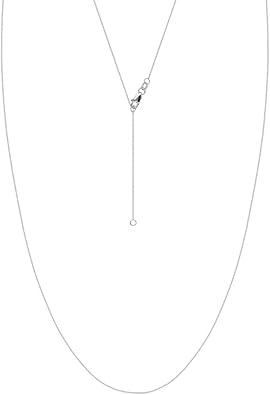 18 inch white gold box chain necklace Clearance