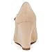 DIFEMA Womens Wedge Pumps with Ankle Strap for Dressy Ladies Mary Jane Shoes Closed Toe Wedges Heels for Women,Nude,9