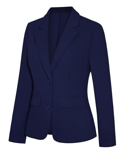 Blazers for Women Long Sleeve Notch Lapel Button Front Blazer Casual Work Office Suit Jackets with Pockets2