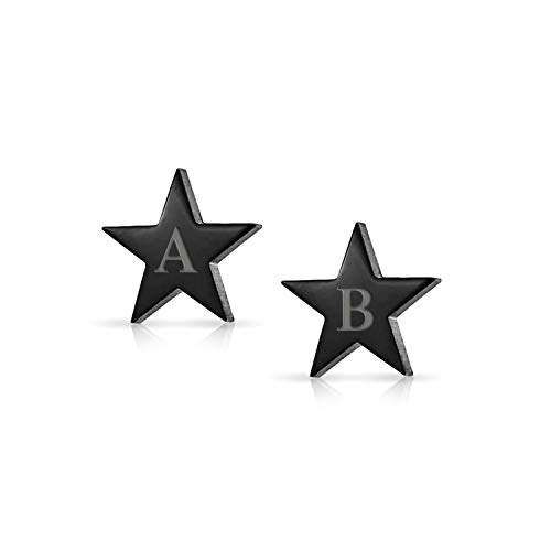 Pendientes inicial de acero pulido para estilo urbano rock star americano diario