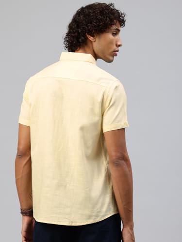 Image of Majestic Man Men Slim Fit Pure Cotton Solid Half Sleeve Casual Shirt