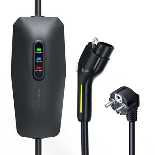 Cargador Coche Electrico, 3.68KW 16A Cargador Vehiculo Electrico, 5m Cargador EV Tipo 2 Portátil con Enfuse Schuko, IP65, Compatible con los Model y/3, xc60