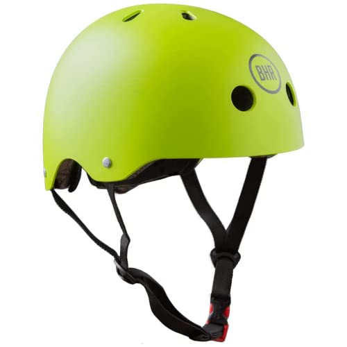 Casco per Monopattino e Scooter Elettrici BHR 817 SPORT | Made in EU & Omologato CE | Casco per Bicicletta, BMX, Skateboard, Pattinaggio | Bambini, Adolescenti & Adulti | LIME OPACO | S