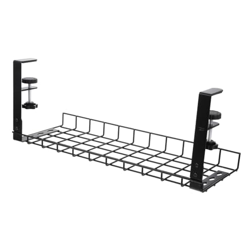 FOMIYES Bandeja para Gestión de Cables de Escritorio 500mm Organizador de Cables para Oficina Negro miniatura 1