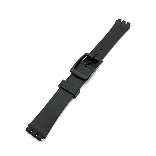 Correa de resina negra de 12 mm soluciona roturas en tu reloj Swatch mujer