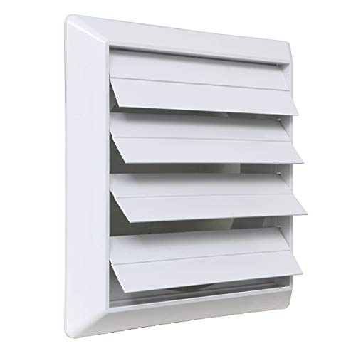 La Ventilazione S19100B Overlay Ventilation Grille ABS White with Gravity Fins Dimensions 185x185mm