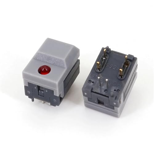 Interruptor táctil SPDT PB86-A1 para PCB con indicador LED rojo, pack de 10 unidades