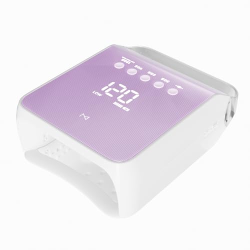 M Beauty Studio M SHIC Nail Lamp 96W UV LED, Cordless Rechargeable Nail Dryer, Professional Gel Nail Light with 48 LED Beads, Smart Sensor Timer for Gel Polish Builder Gel, Portable Salon Use – Pink