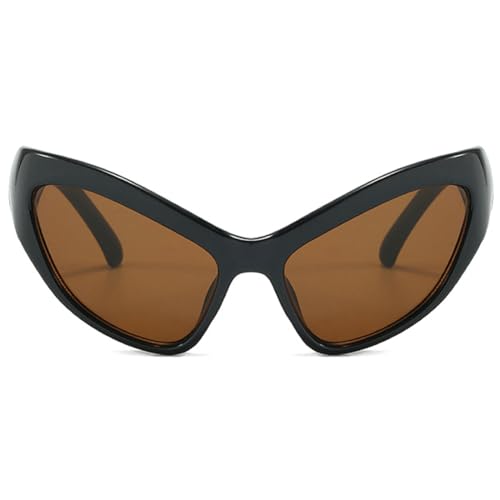 Y2K Style Sports Sunglasses Women Men Cat Eye Sun Glasses Fashion Mirror Eyewear Vintage Shades Eyeglasses