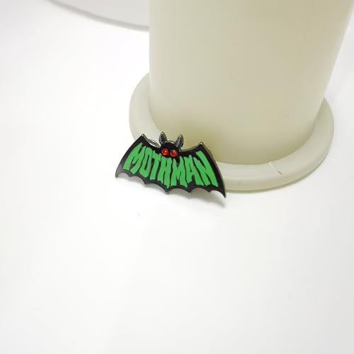 Image of Cute Enamel Pins Halloween Brooches Pins for Women, Punk Gothic Animal Bat Mothman Enamel Pins, Backpack Hat Clothes Jewelry Brooch Metal Lapel Pin Accessories