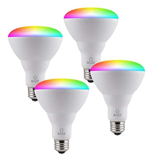 BAZZ Smart Home Wi-Fi RGB 10W LED BR30 Bulb (4-Pack)