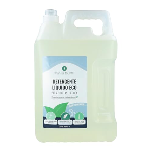 PLANETA HUERTO | Detergente Líquido Ropa Eco Aroma Natural a Ropa Limpia 5L – Detergente Ecológico para Todo Tipo de Prendas, Elimina Manchas Difíciles y Cuida el Medio Ambiente