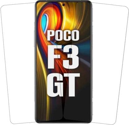 Dashmesh Shopping Tempered Glass Screen Protector for POCO F3 GT Screen Protector Guard Pack Of 2 (Transparent) Full Screen Coverage (Except Edges) and Easy Installation