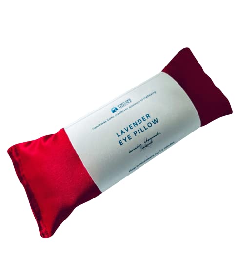 Super Silky, Chamomile and Lavender Aromatherapy Eye Pillow, Relaxation Mask for Yoga, Meditation, and Sleep (Red)