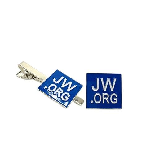 Perfect Present-Jw.org Gift Necktie Clip and Lapel Pin Set With JW.ORG Logo Box, Silver Color Tie Bar and Round Pin with Gift Box