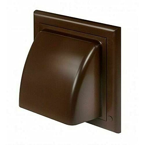SolaDirect Ø 100 mm / 4 in Brown Cowled Gravity Flap Wall Outlet Non-Return Valve Cowl Duct Cover Air Vent Grille