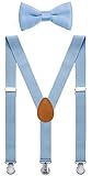 SUNNYTREE Baby Boys' Suspenders Adjustable Y Back with Bow Tie Set 24 inches Blue