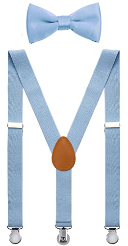 Sunnytree Baby Boys' Suspenders Adjustable Y Back With Bow Tie Set 24 Inches Blue #TOP26