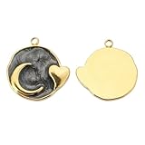 XFLSDHGD NEU 2026 5PCS Edelstahl 17mm Emaille Round Moon Love Heart Pendant Charms für DIY Halskette Ohrringe Schmucklieferungen Schmuck Mode Accessoires kreatives Geschenk