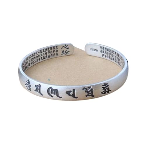Bracelet bouddhiste argent 999 gravé un cadeau symbolique pour femme