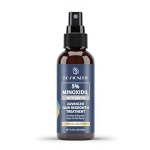 Minoxidil Spray 5% for Men and Women with Biotin 3.38 OZ, Hair Growth Serum for Regrowth Treatments – Prevents Hair Loss, Revitalize Hair Follicles & Regrow Thicker, Minoxidil for Men Hair & Beard