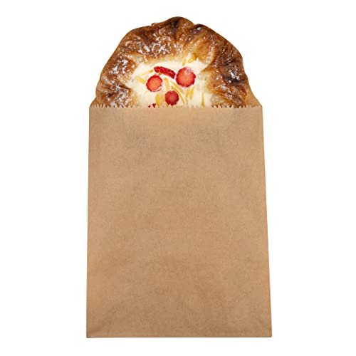 Restaurantware-Bag Tek 7 x 5 Inch Sandwich Bags, 25 Greaseproof Bakery Bags - Disposable, Kraft Paper Lunch Bag, For Cookies, Sandwiches, Candies, Fries, And Bread