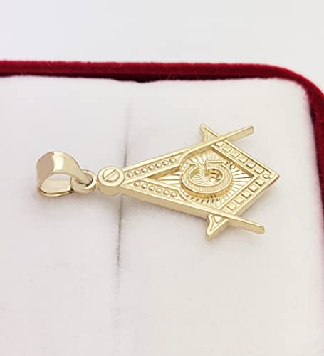 10K Yellow Gold Masonic Pendant Freemason Necklace Pendant3