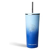 Neon Kactus Good Vibrations Edelstahl Thermobecher, Thermo-Trinkbecher mit Strohhalm und Flip-Deckel, Doppelwandig & Vakuumisoliert, Thermo Becher für heiße und kalte Getränke, 710ml Kapazität